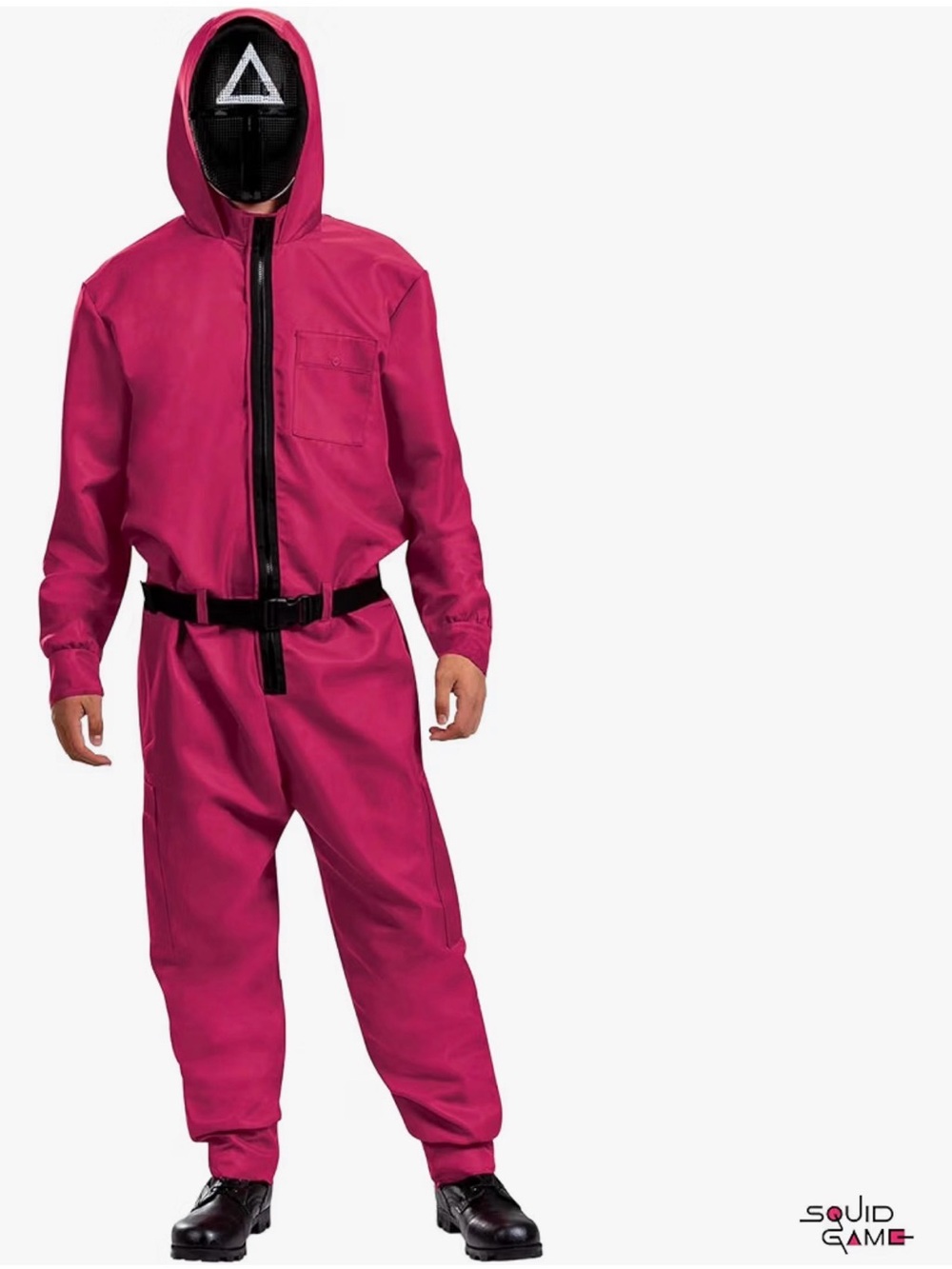 Unisex squid game Hooded One-Piece Jumpsuit with mask OS